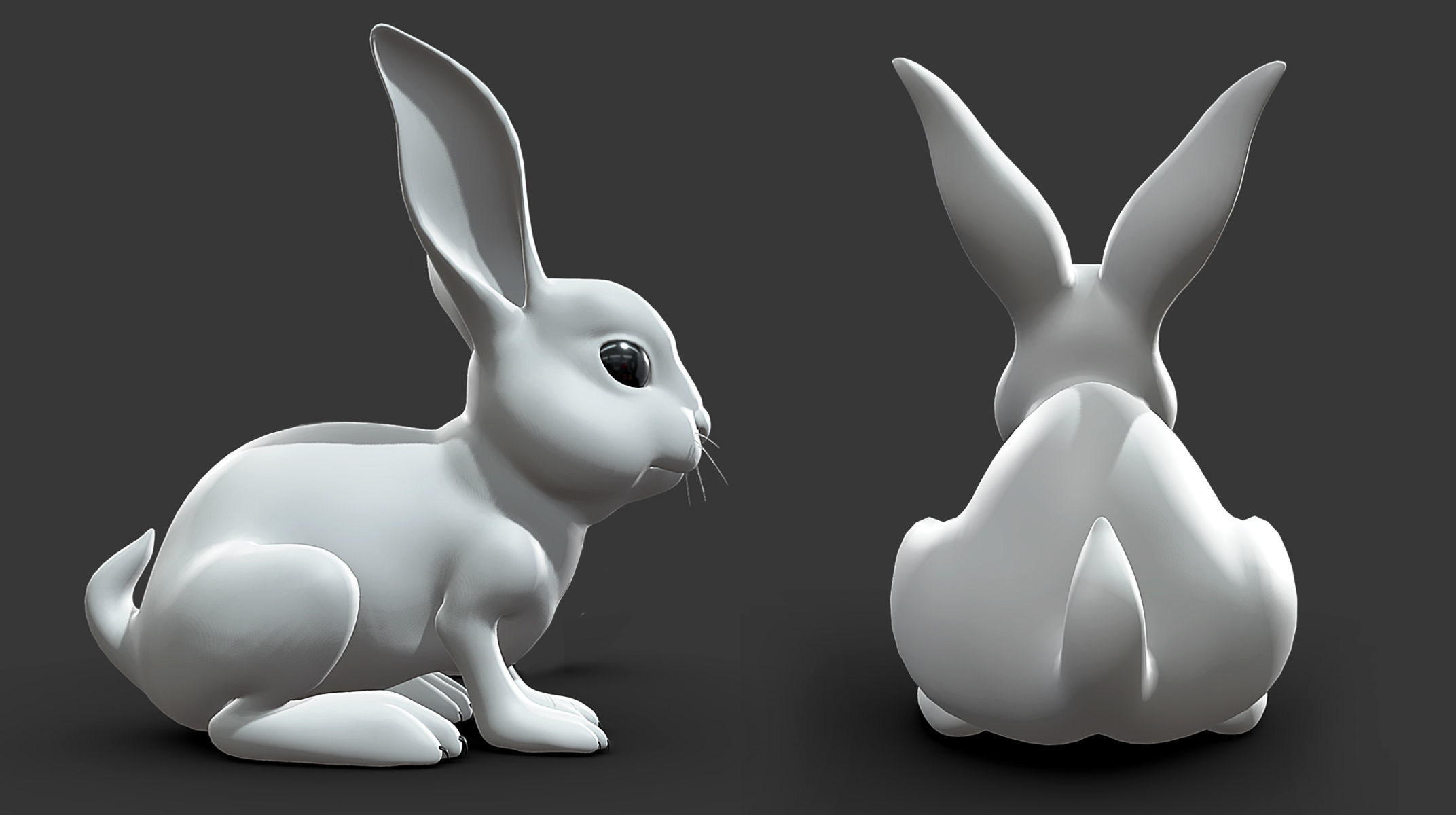 Baby Rabbit Low-poly 3D model_2