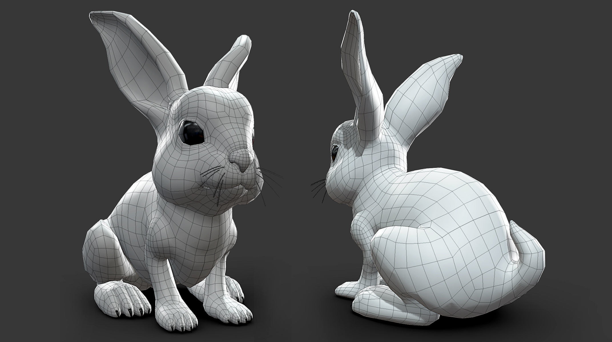 Baby Rabbit Low-poly 3D model_1