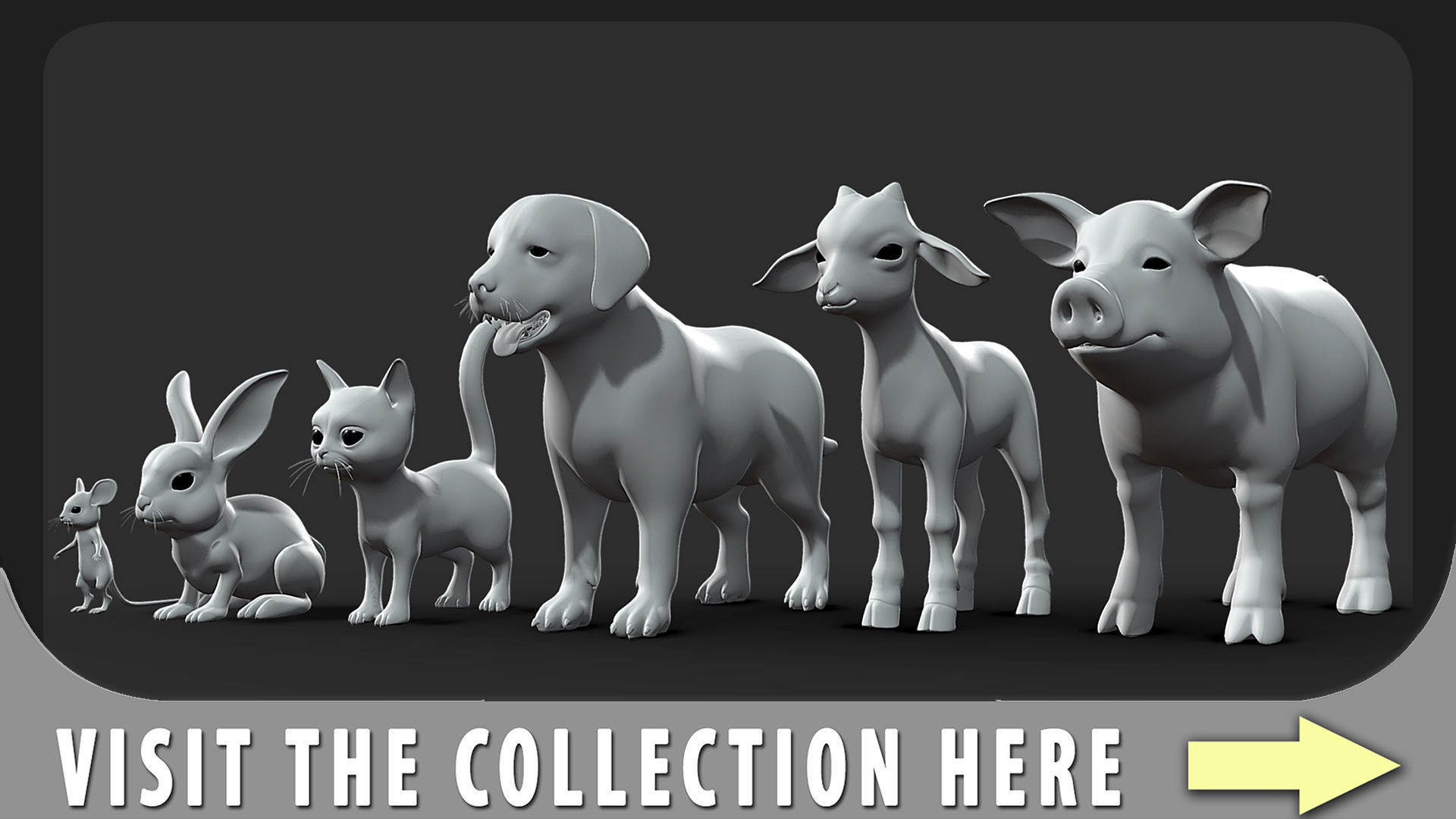 Baby Rabbit Low-poly 3D model_5