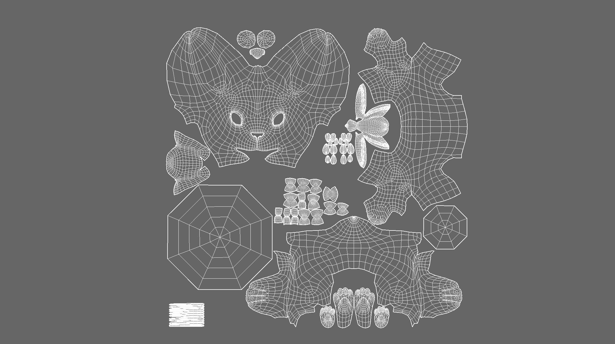 Baby Rabbit Low-poly 3D model_4