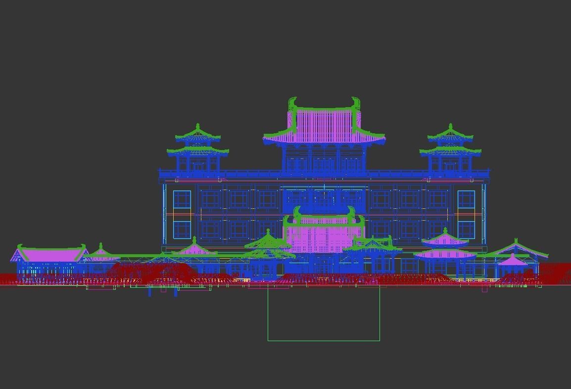 Chinese-style courtyard 3D model_12