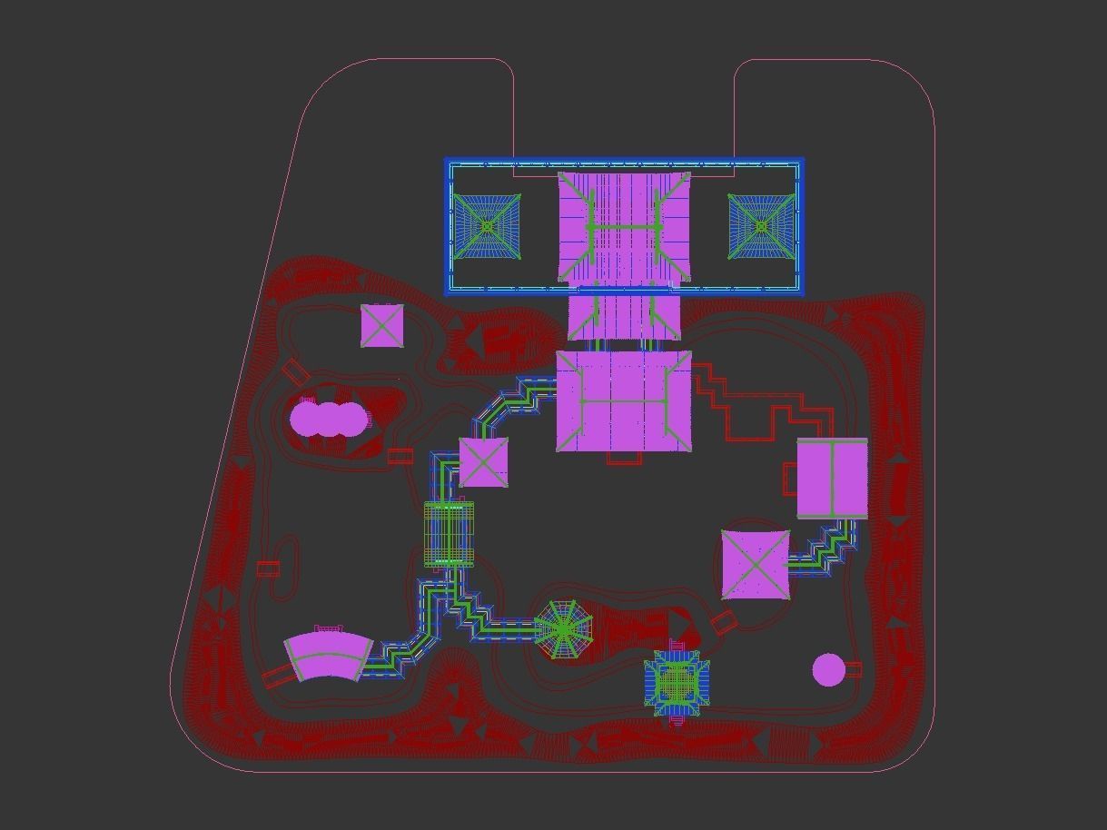 Chinese-style courtyard 3D model_11