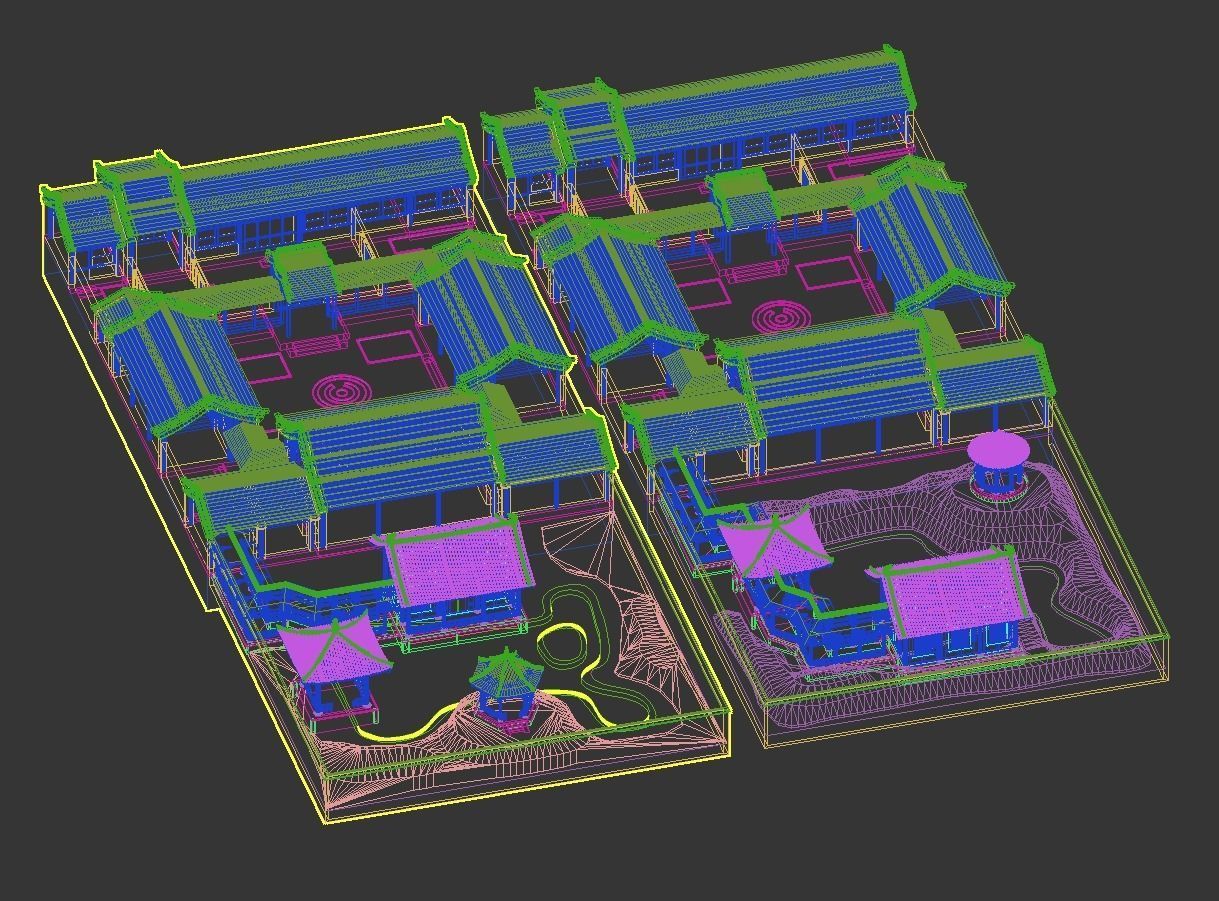 Chinese-style courtyard 3D model_29