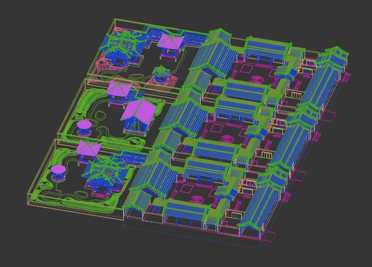 Chinese-style courtyard 3D model_24