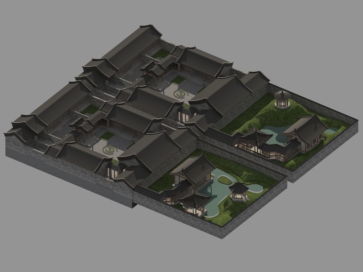 Chinese-style courtyard 3D model_27