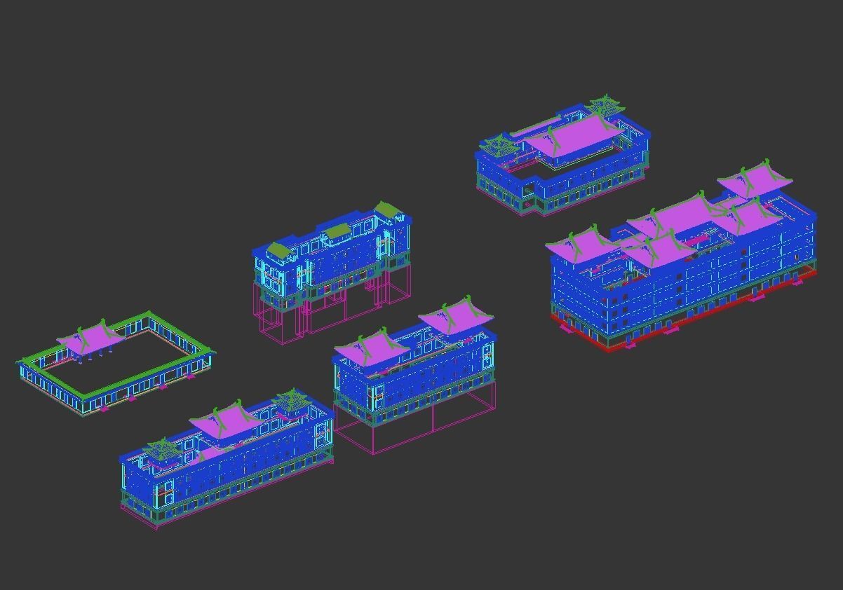 Chinese-style courtyard 3D model_34