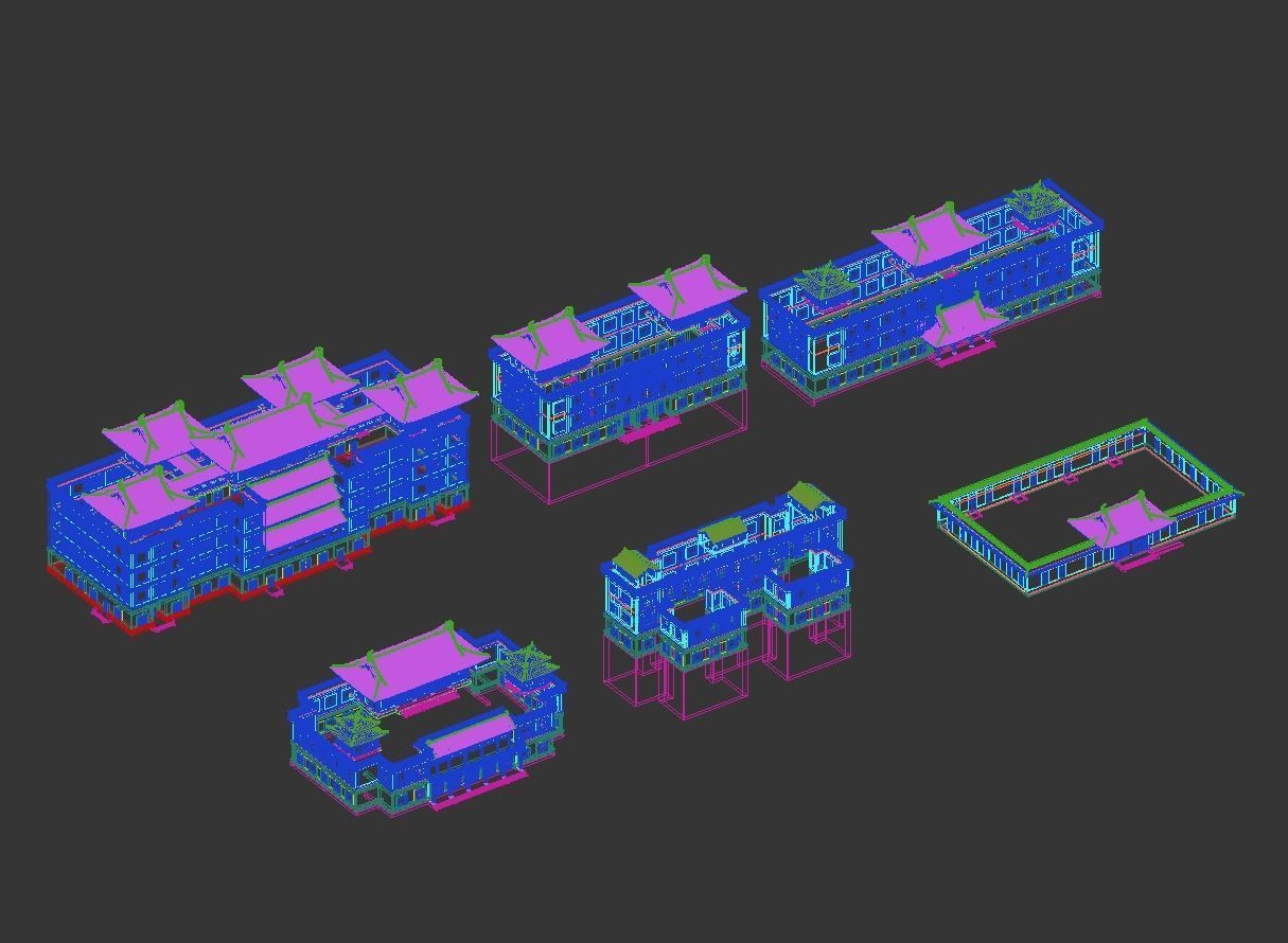 Chinese-style courtyard 3D model_35