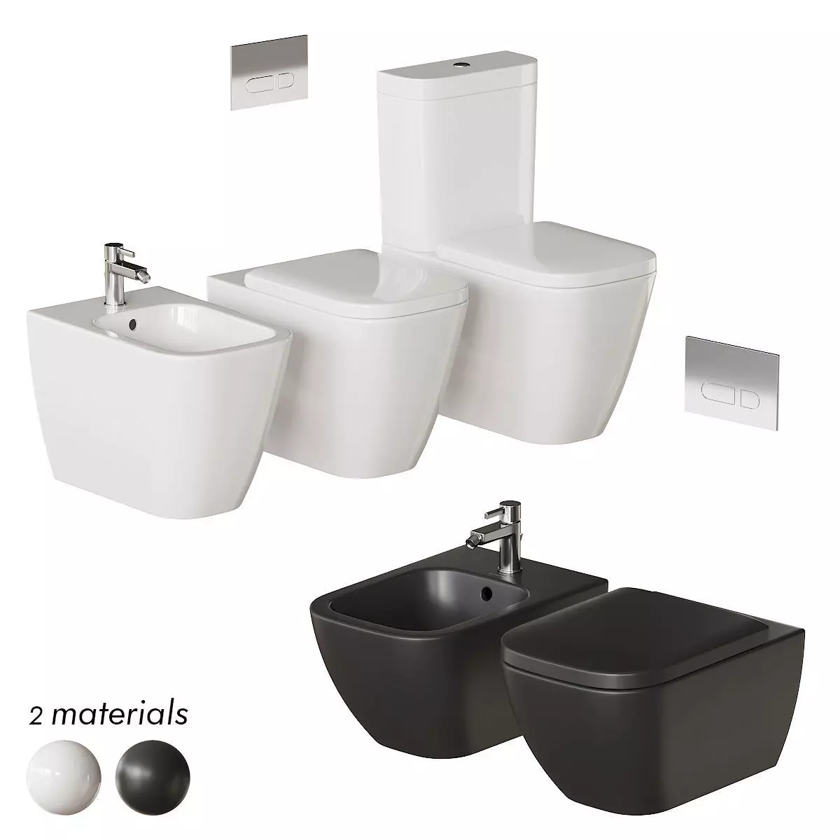Duravit HAPPY D2 WC Full Set 3D model