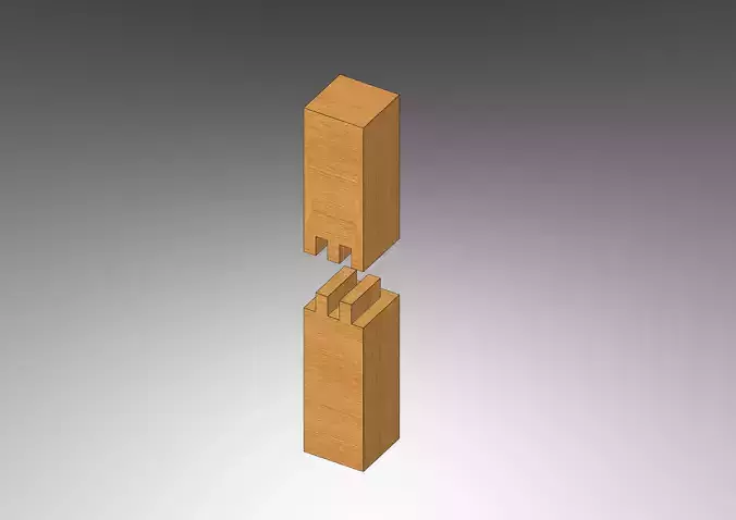Kakushi Mechiire - Classical Japanese Wood Joint Free 3D model