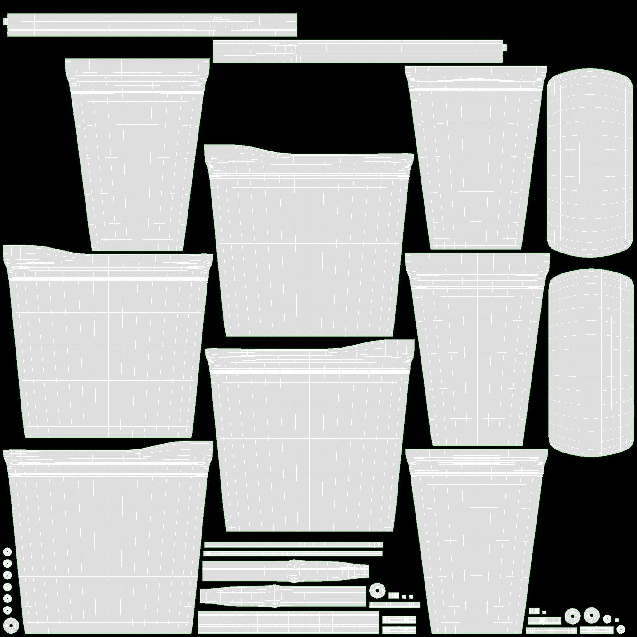 Store rolling shopping basket red 3D model_8