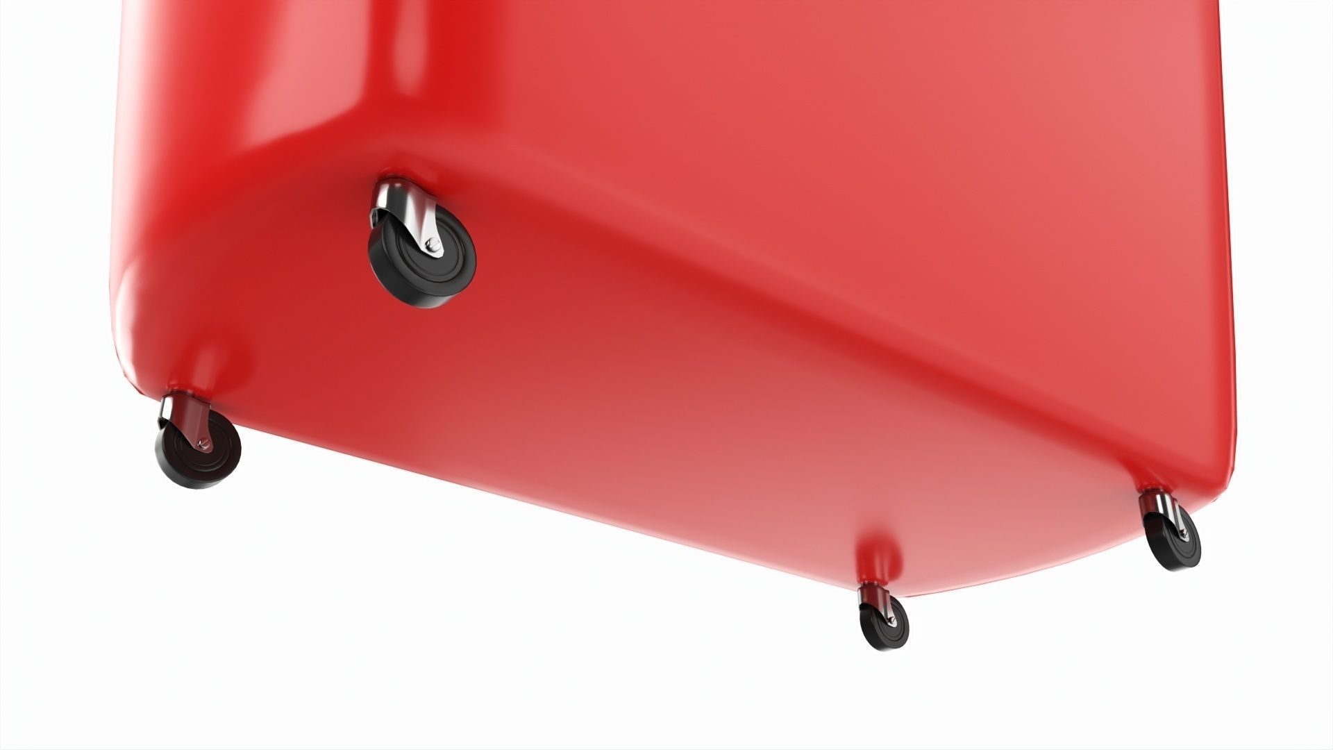 Store rolling shopping basket red 3D model_3