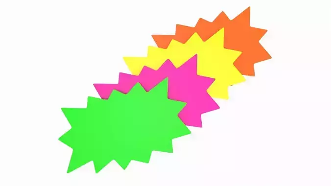 Store sale paper color card set 3D model