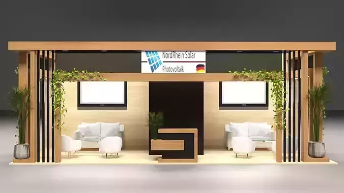 3D model Exhibition booth stand design 8x3 3D model