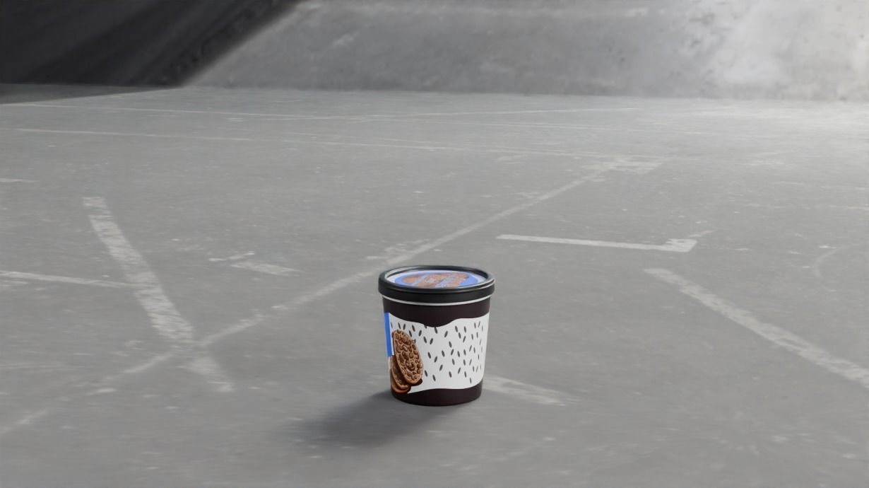 ice cream tubs Low-poly 3D model_2