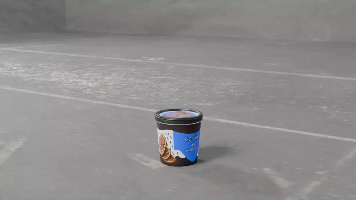 ice cream tubs Low-poly 3D model_0