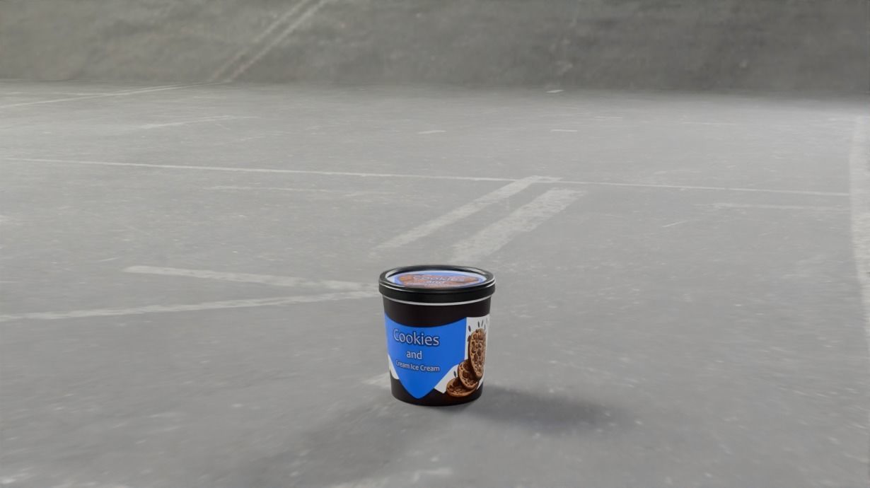 ice cream tubs Low-poly 3D model_3