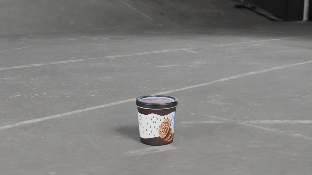 ice cream tubs Low-poly 3D model_1