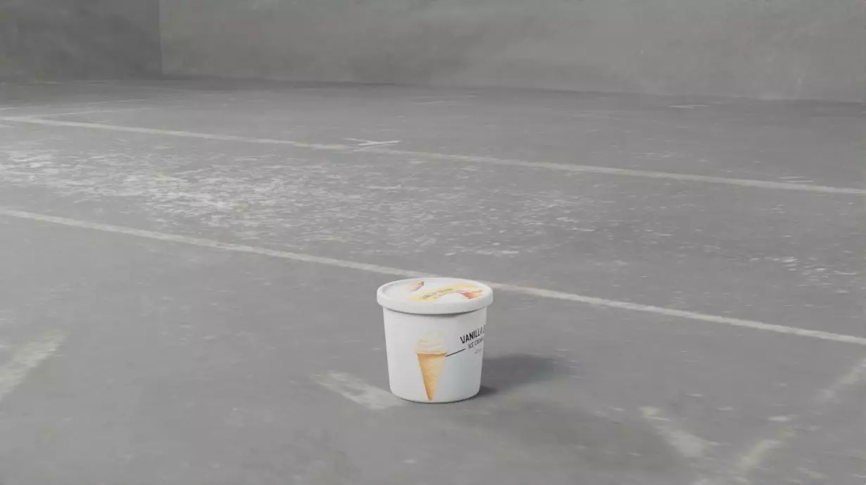ice cream tubs Low-poly 3D model_0