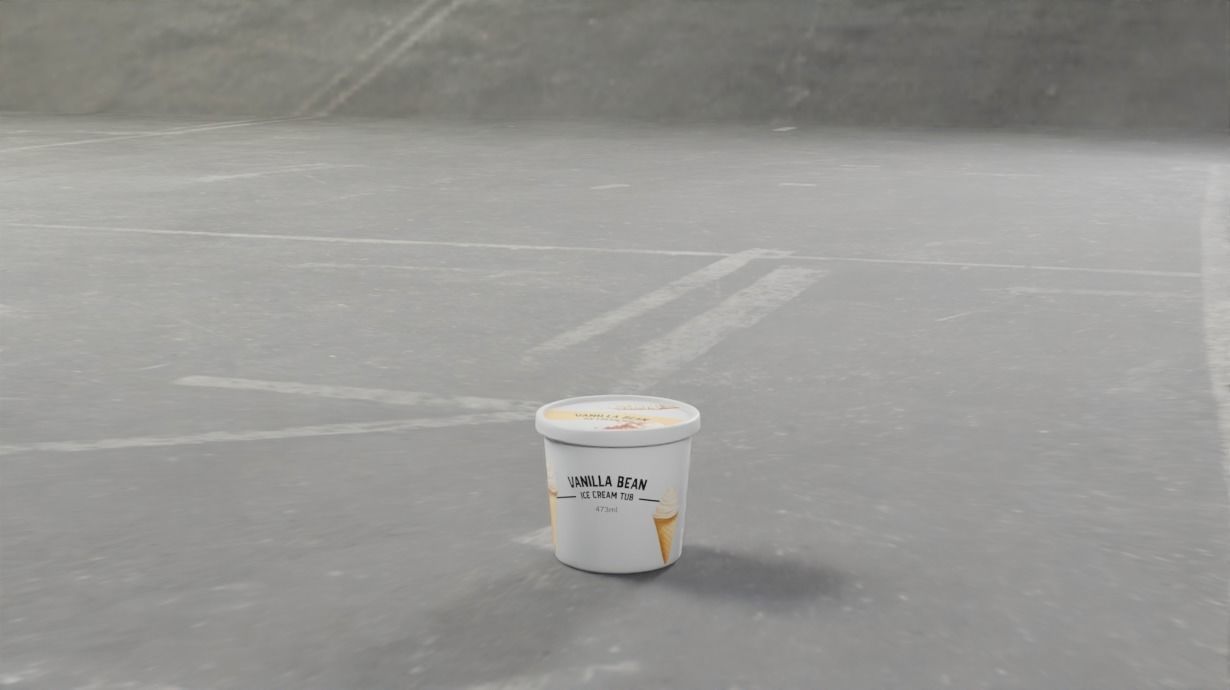 ice cream tubs Low-poly 3D model_3