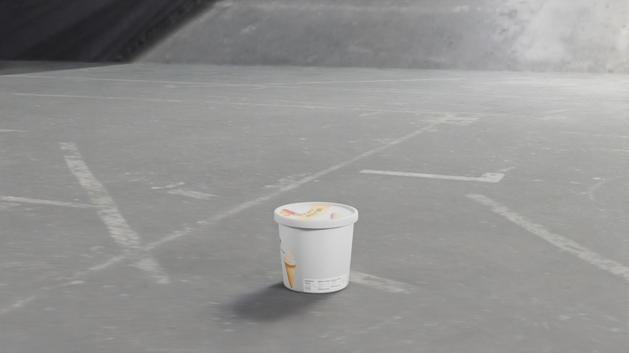 ice cream tubs Low-poly 3D model_2