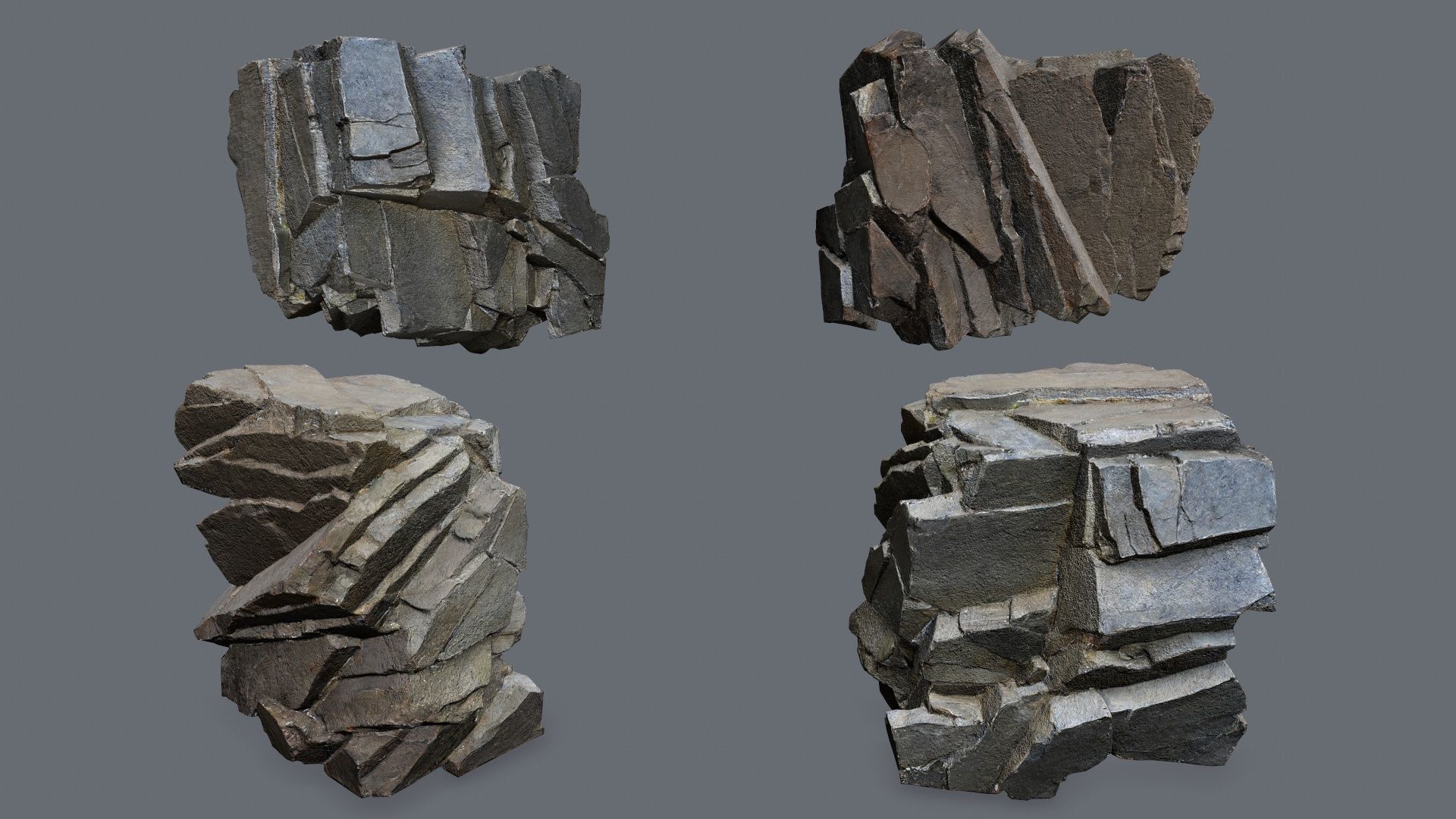 cliff rocks  Low-poly 3D model_11