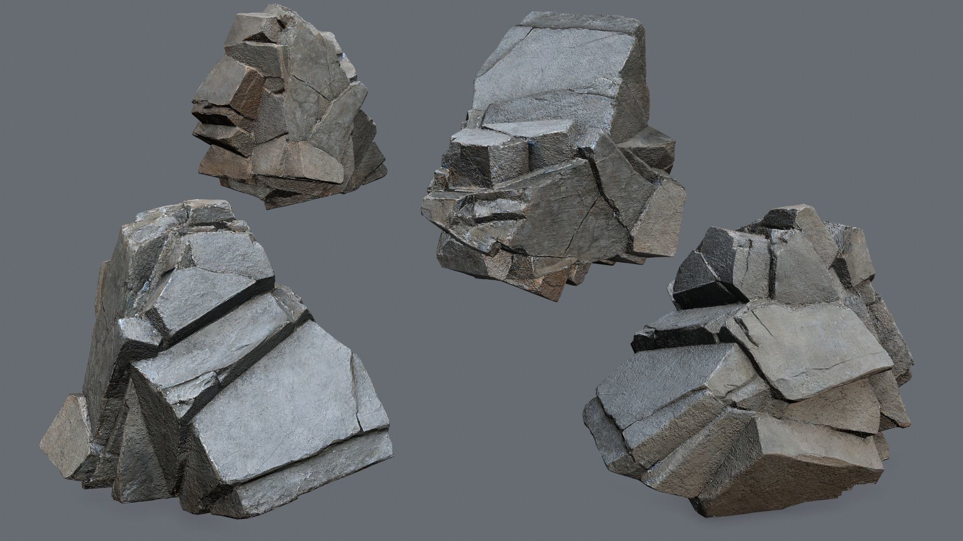 cliff rocks  Low-poly 3D model_17