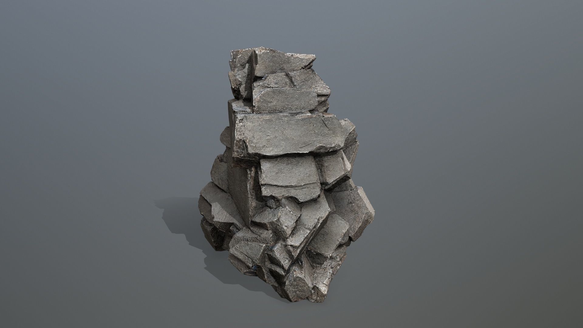 cliff rocks  Low-poly 3D model_5