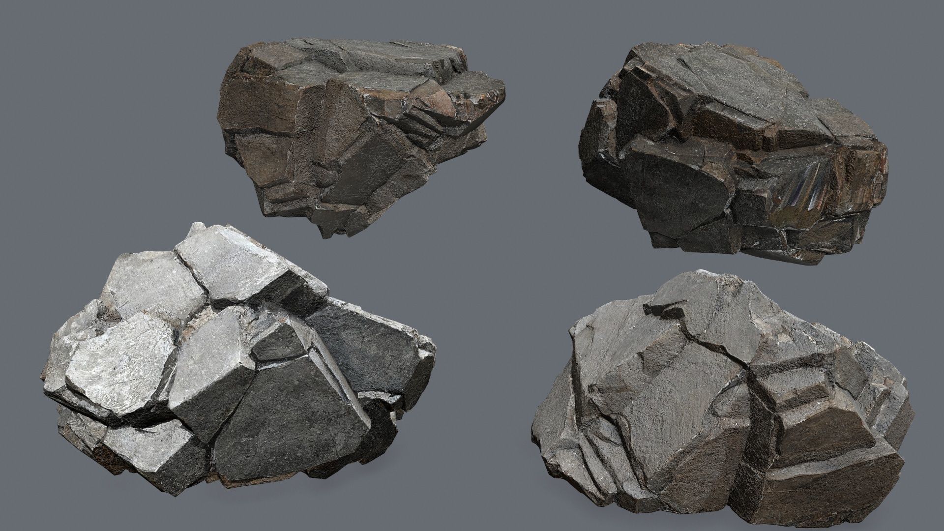 cliff rocks  Low-poly 3D model_14