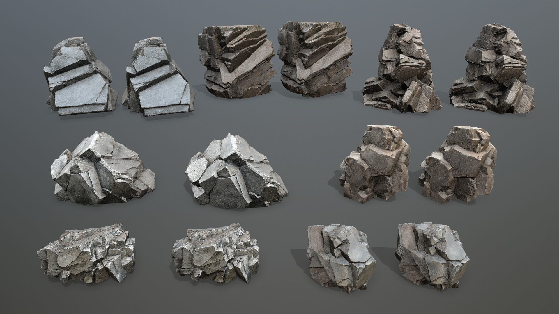 cliff rocks  Low-poly 3D model_18