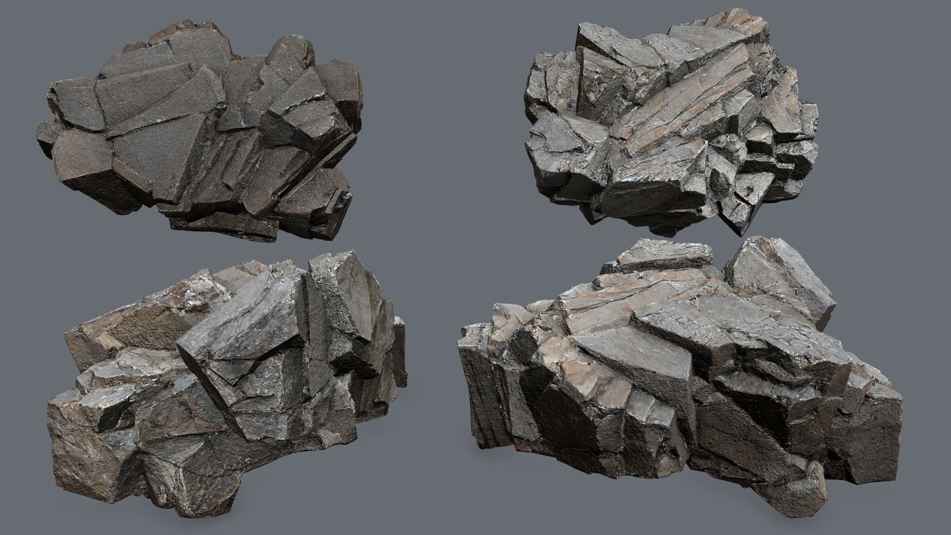 cliff rocks  Low-poly 3D model_12