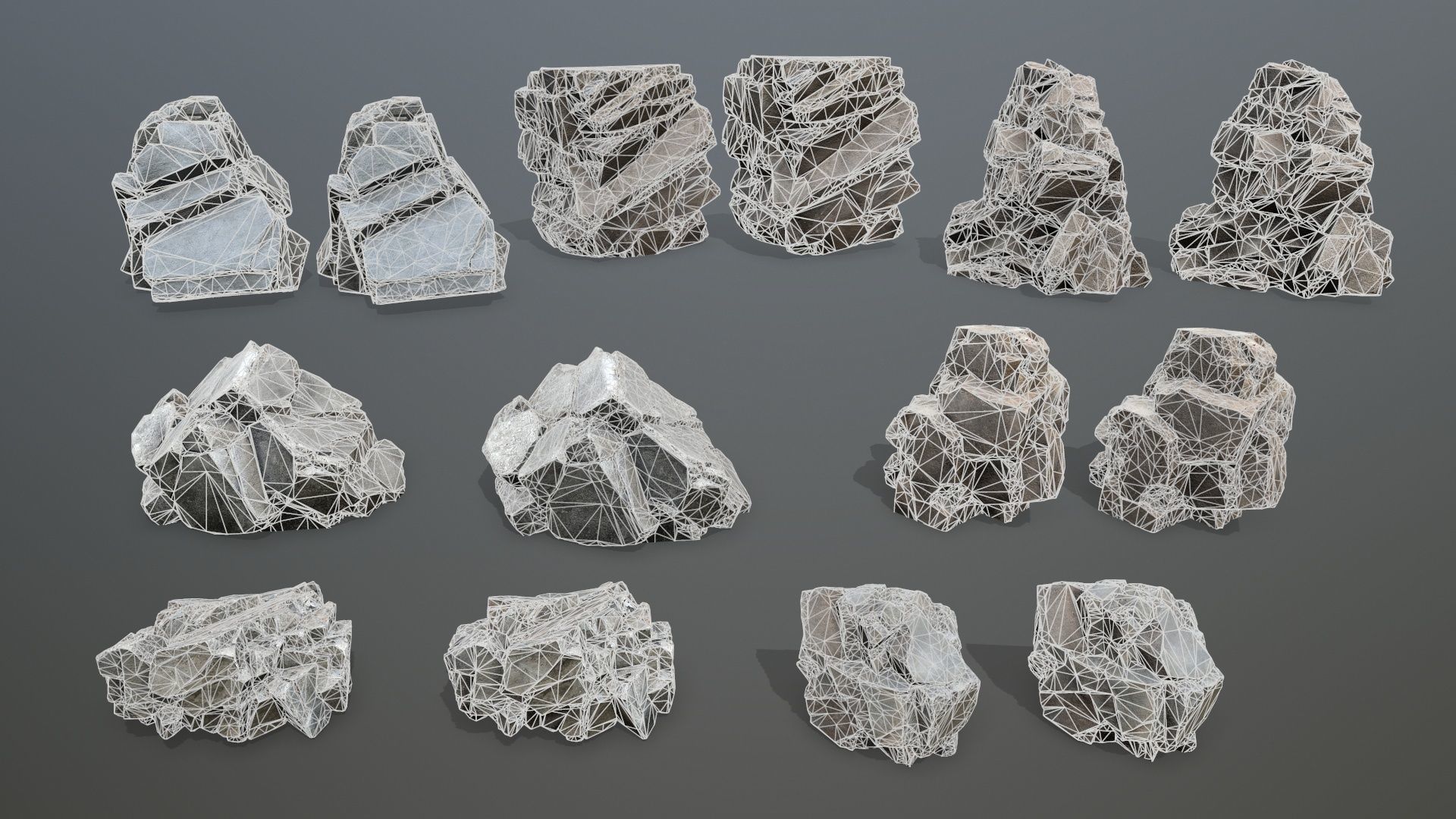 cliff rocks  Low-poly 3D model_19