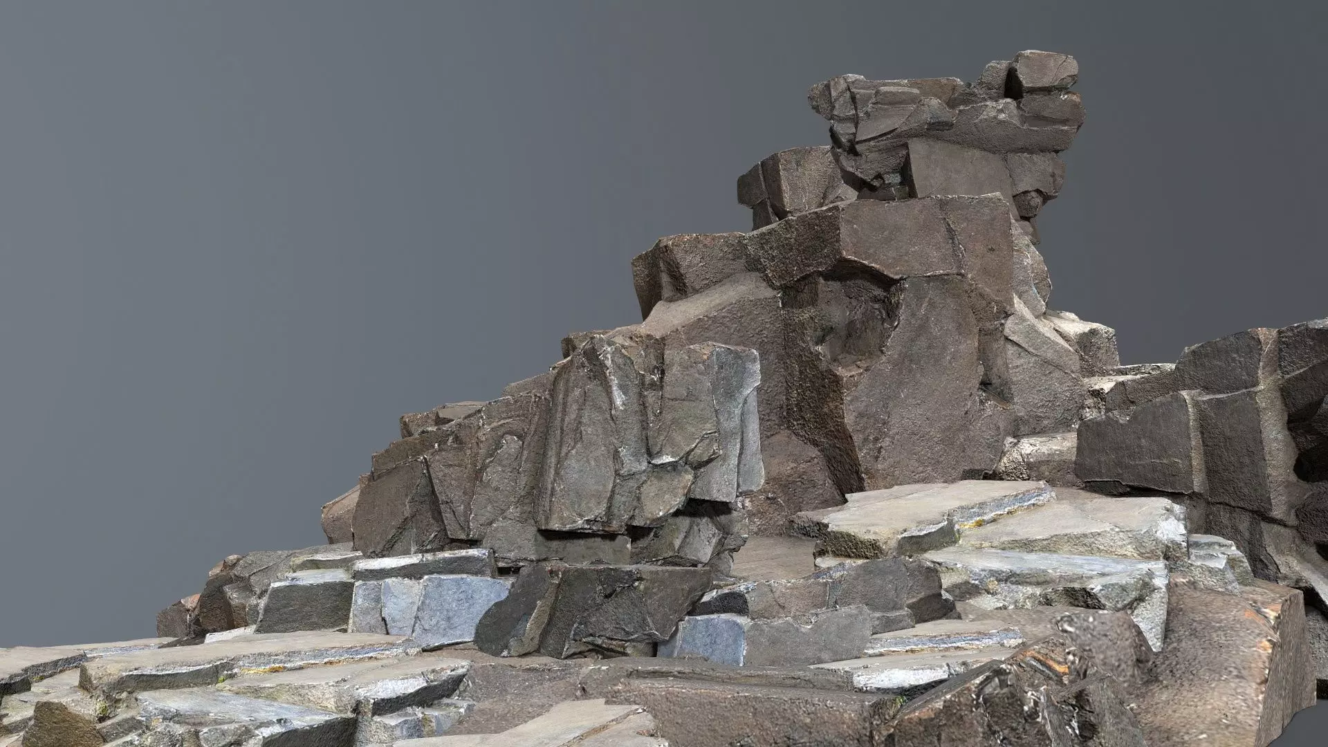 cliff rocks  Low-poly 3D model_0