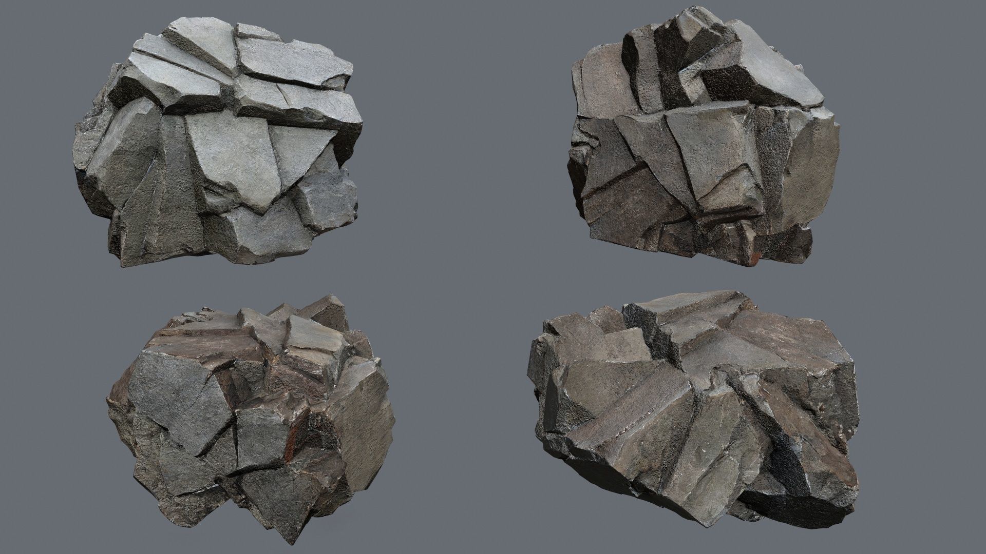 cliff rocks  Low-poly 3D model_15