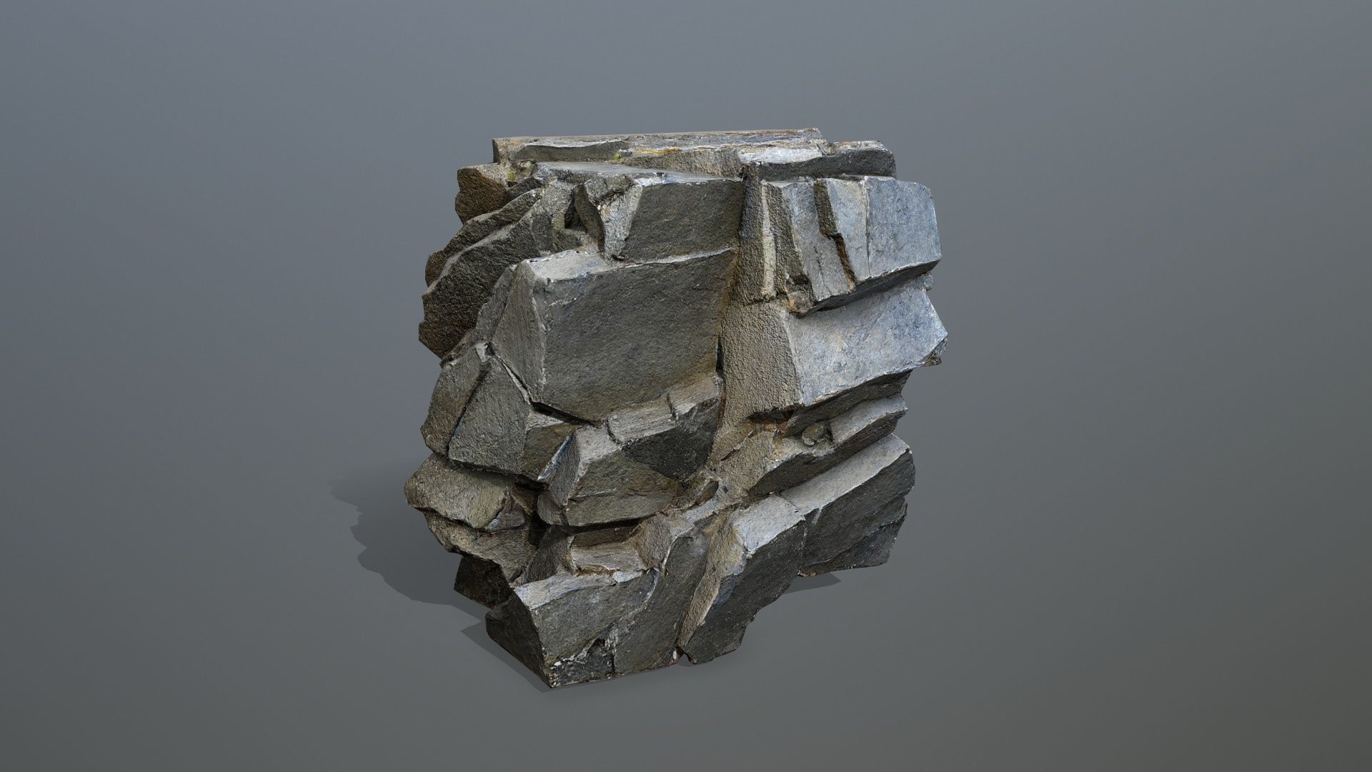 cliff rocks  Low-poly 3D model_4