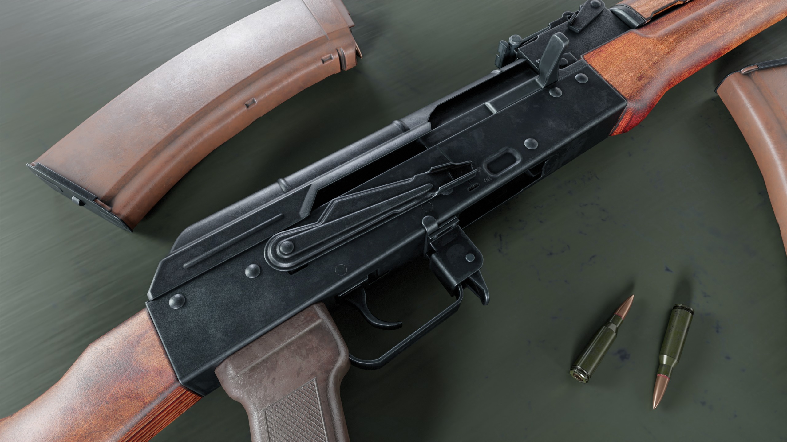 AK-74 assault rifle Low-poly 3D model_5