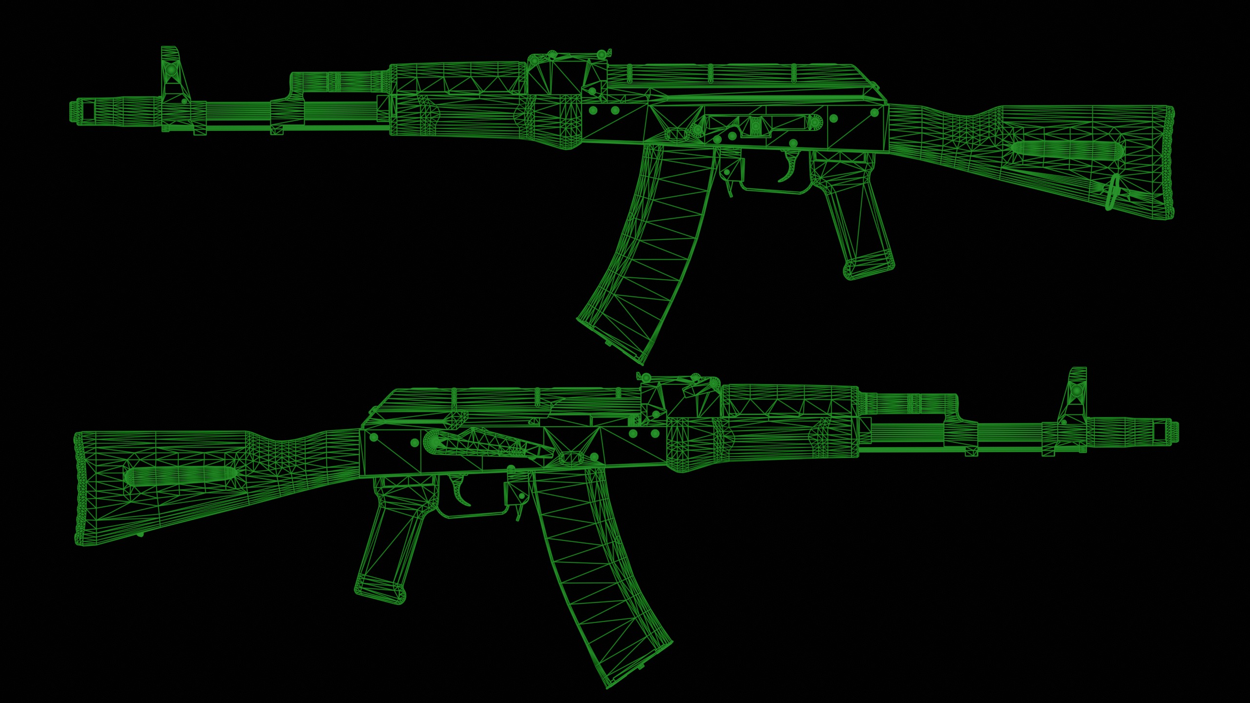 AK-74 assault rifle Low-poly 3D model_14