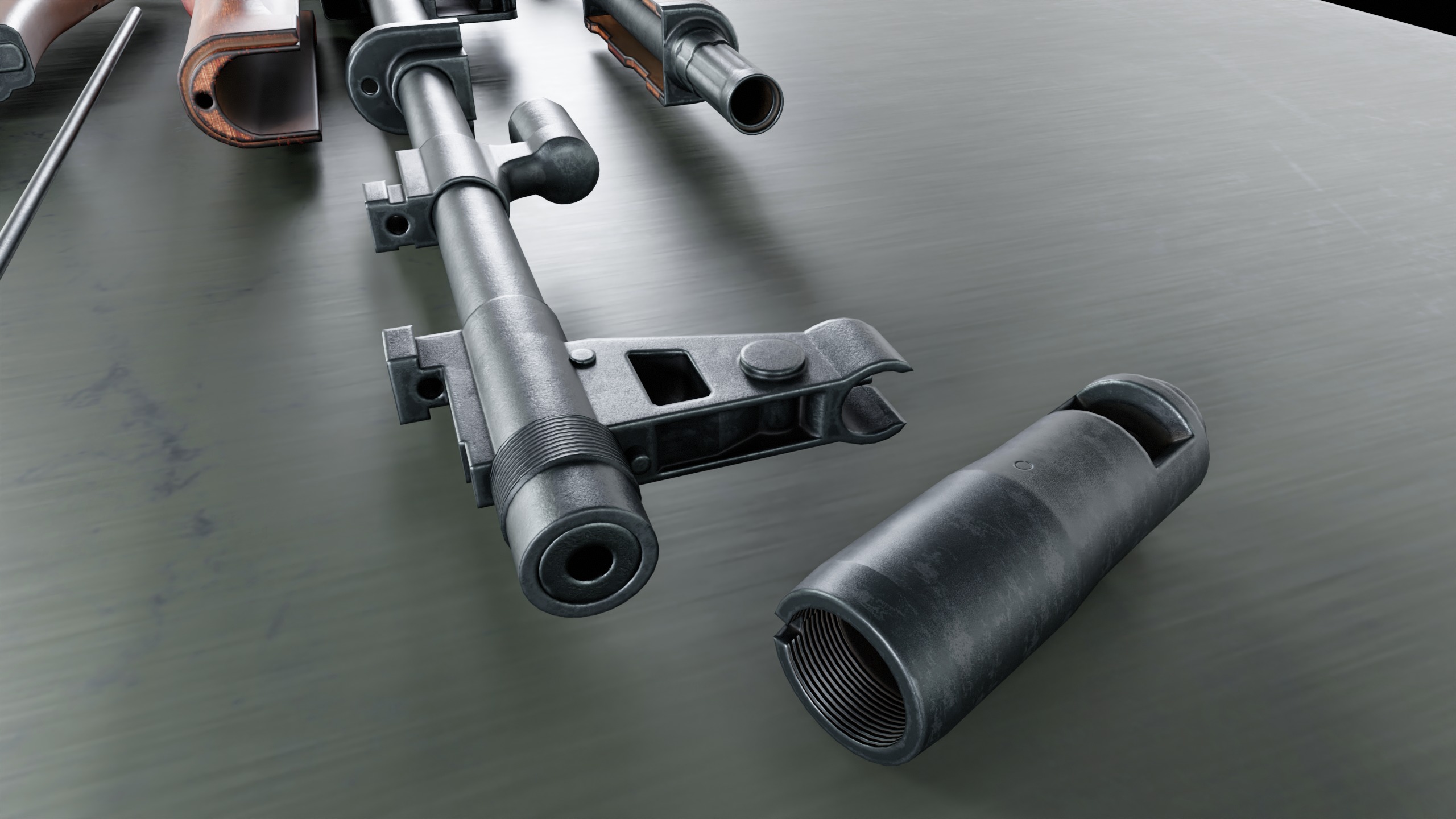 AK-74 assault rifle Low-poly 3D model_10