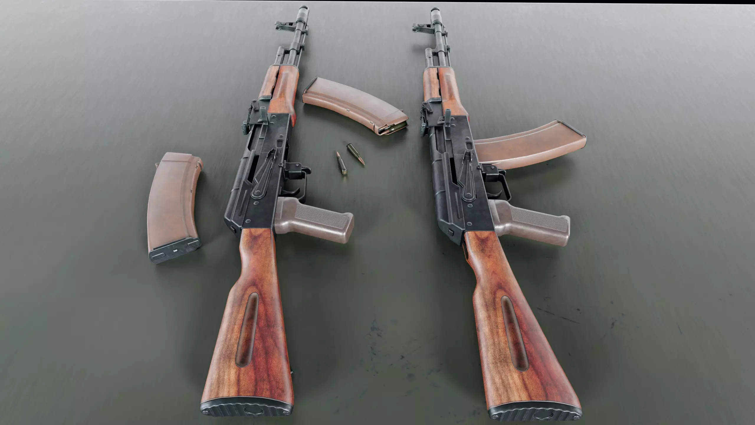 AK-74 assault rifle Low-poly 3D model_0