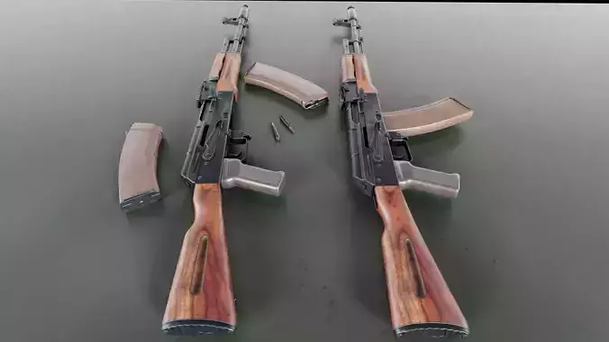 AK-74 assault rifle Low-poly 3D model