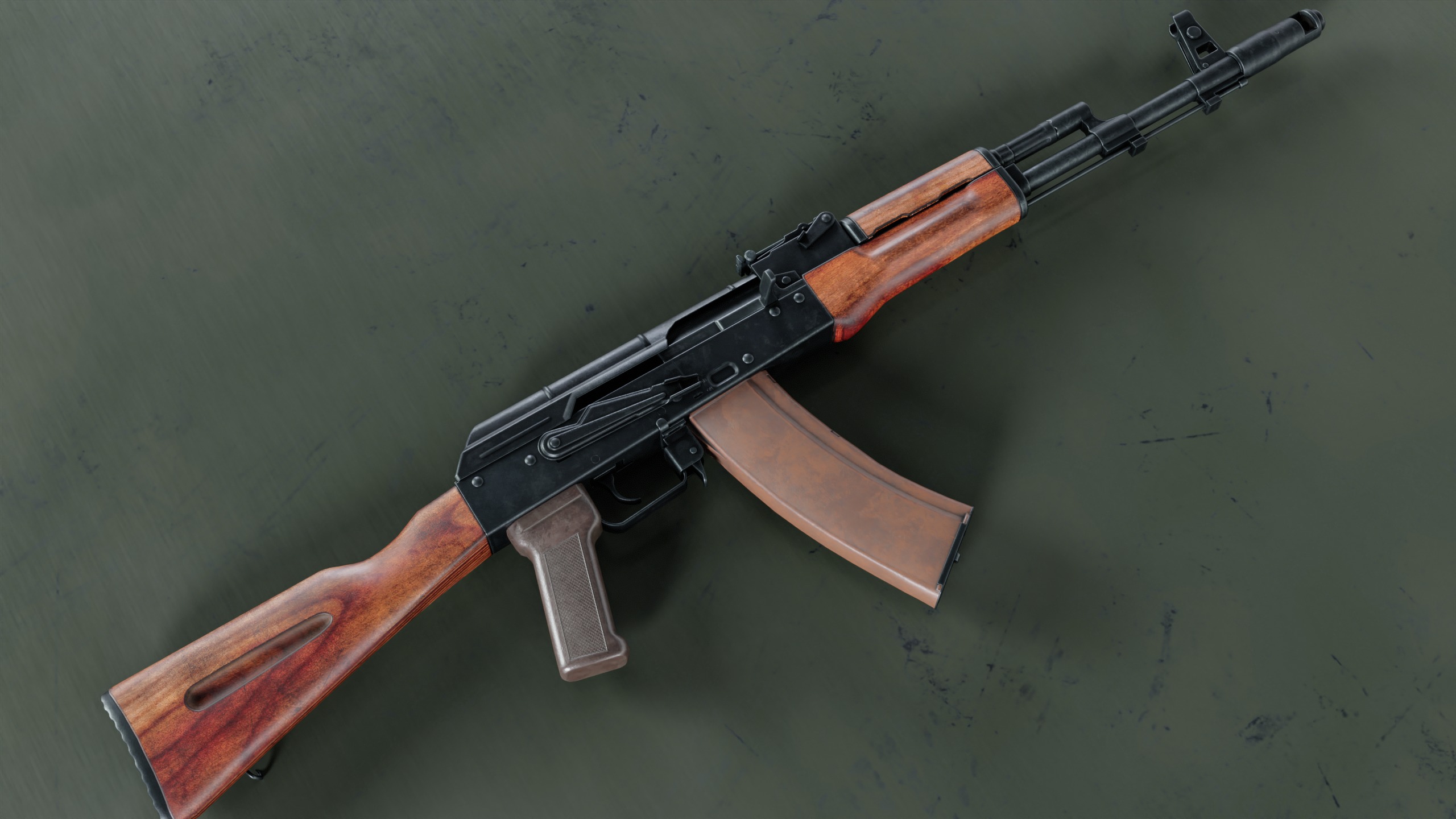 AK-74 assault rifle Low-poly 3D model_3
