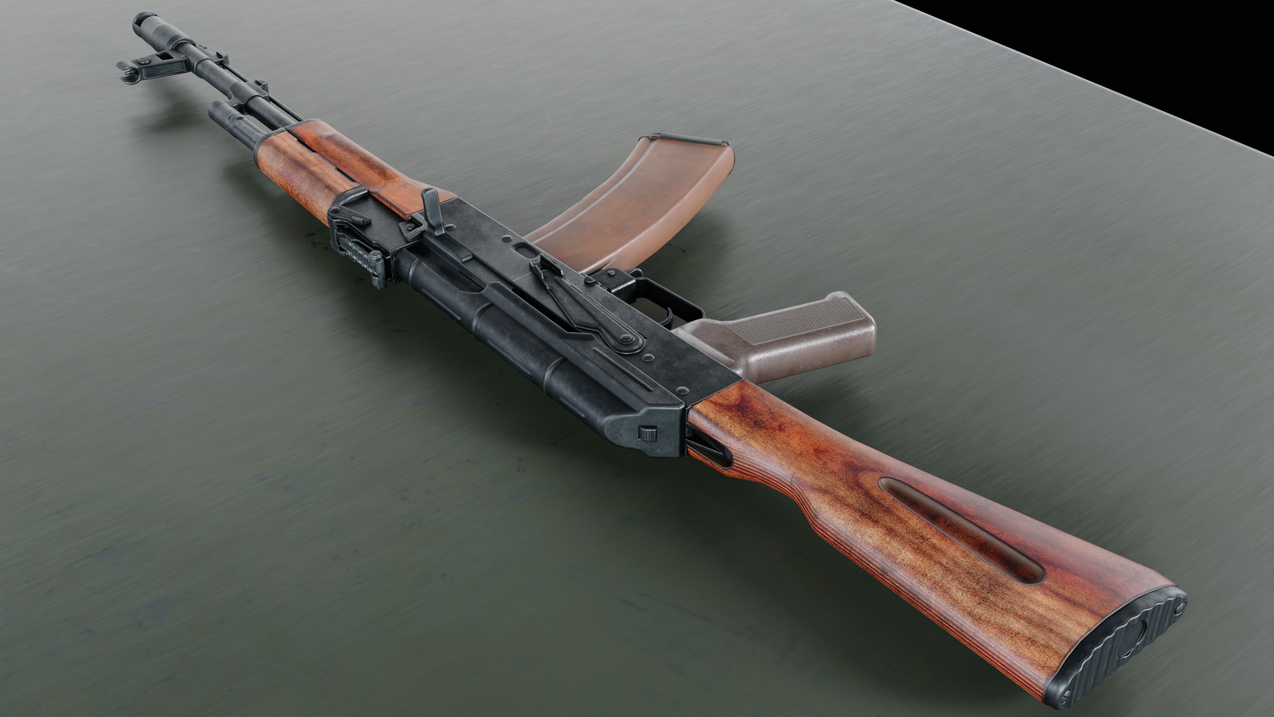 AK-74 assault rifle Low-poly 3D model_4