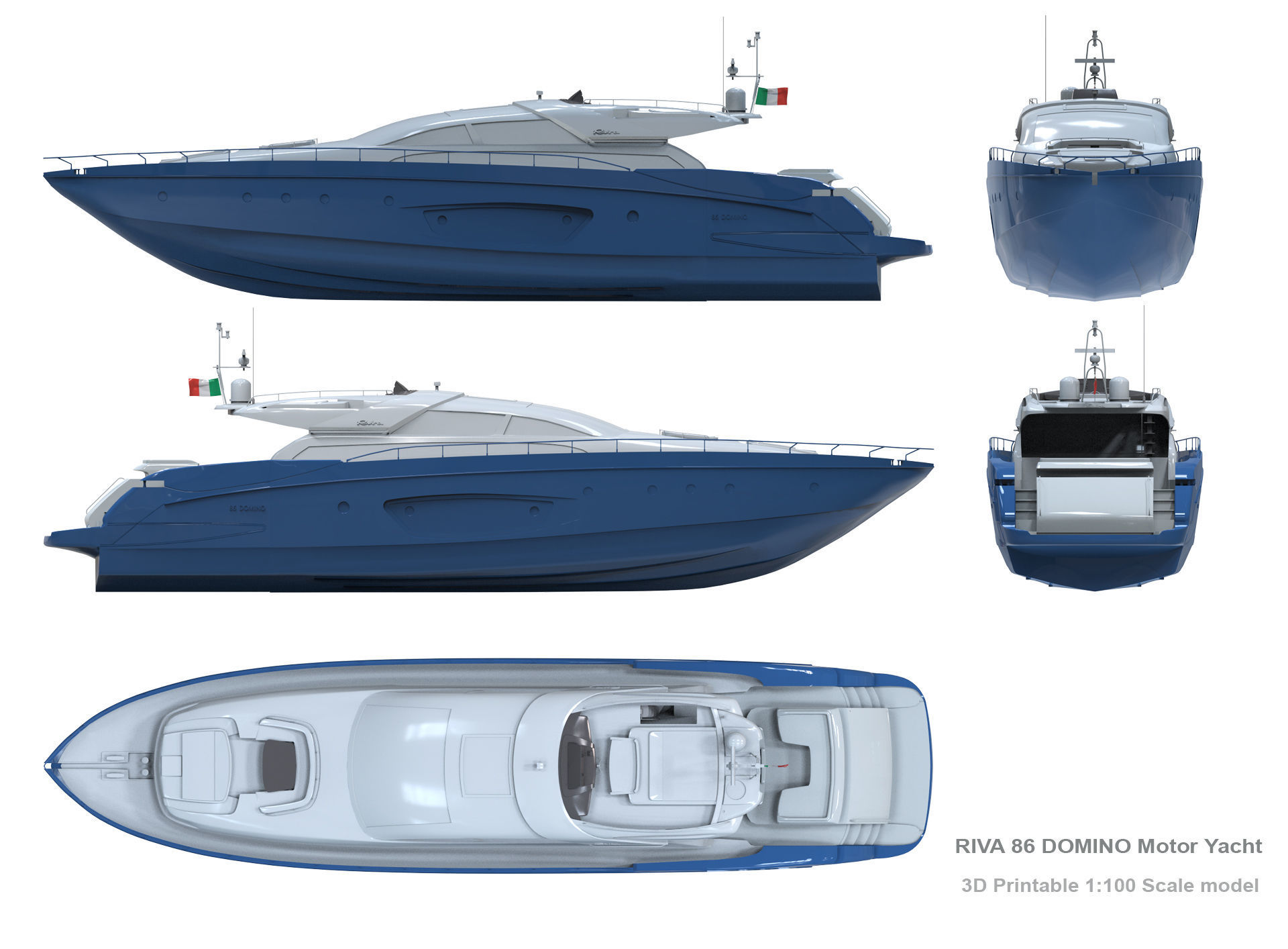 RIVA 86 DOMINO Yacht 3D print model_9