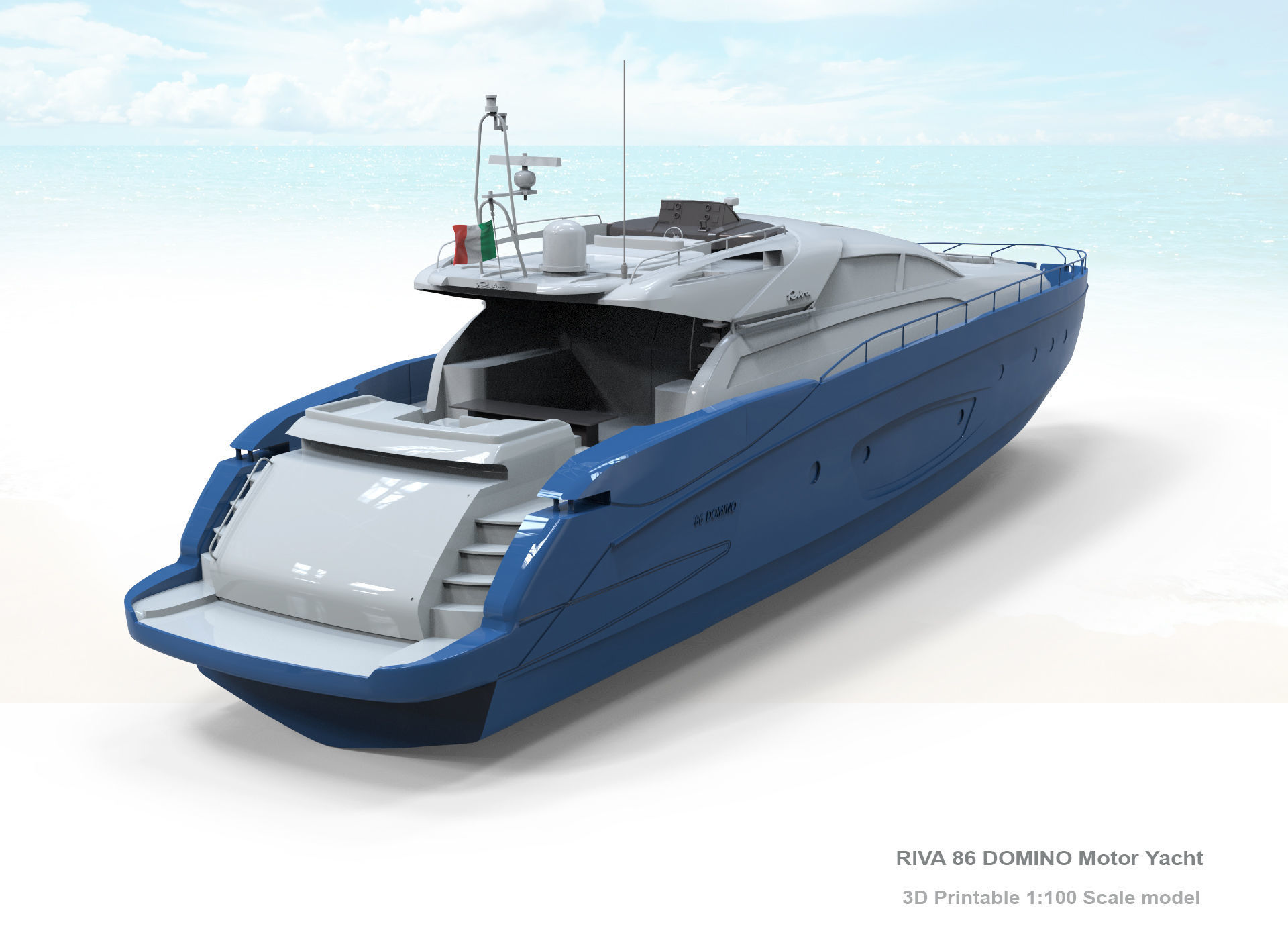 RIVA 86 DOMINO Yacht 3D print model_3