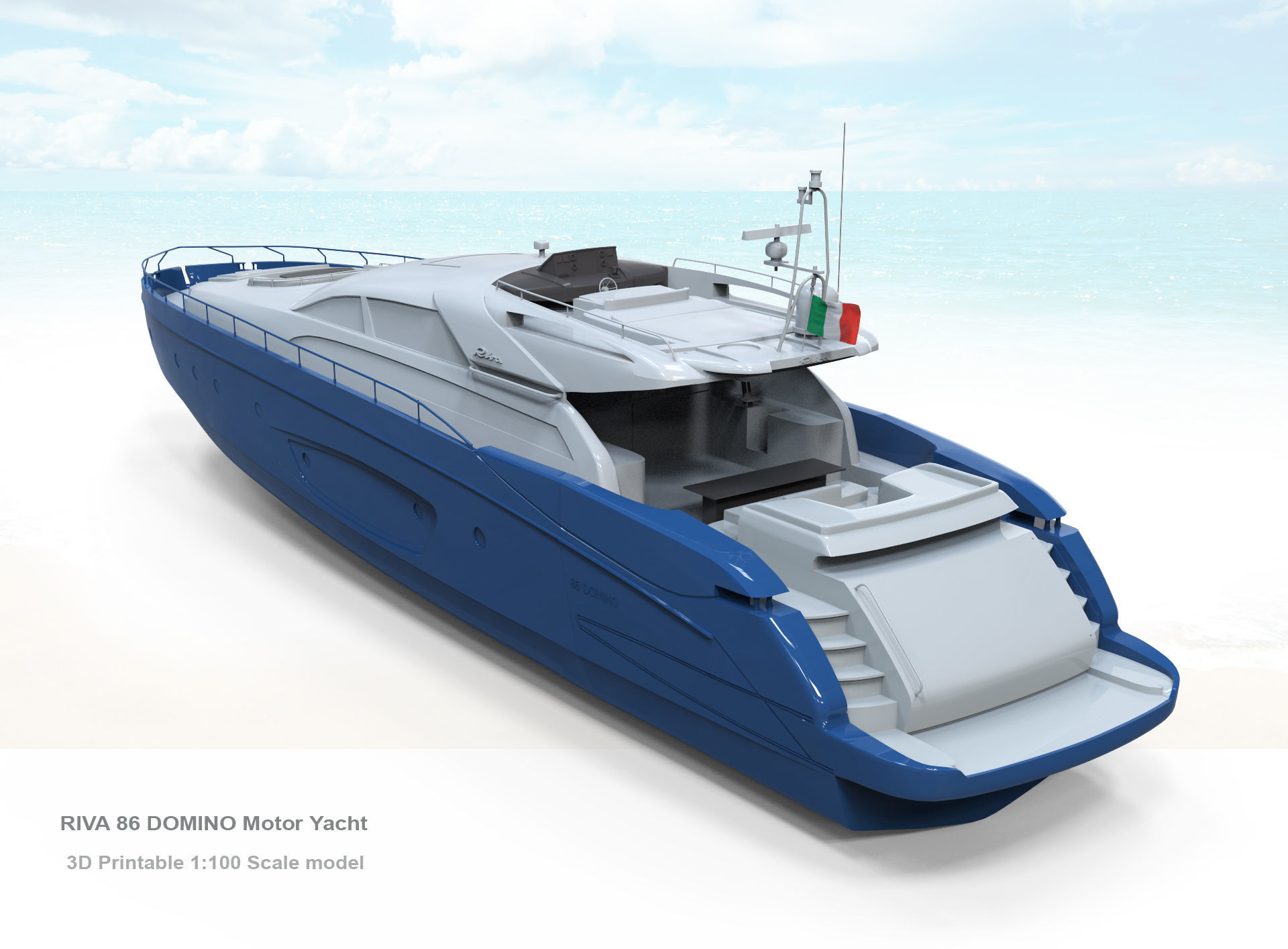 RIVA 86 DOMINO Yacht 3D print model_6
