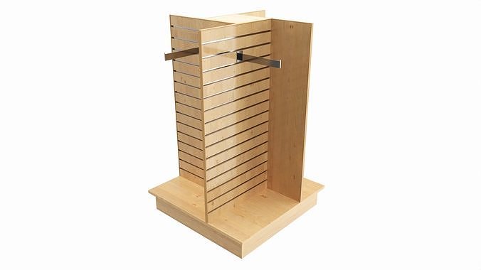 Store slatwall 4-way merchandiser 3D model