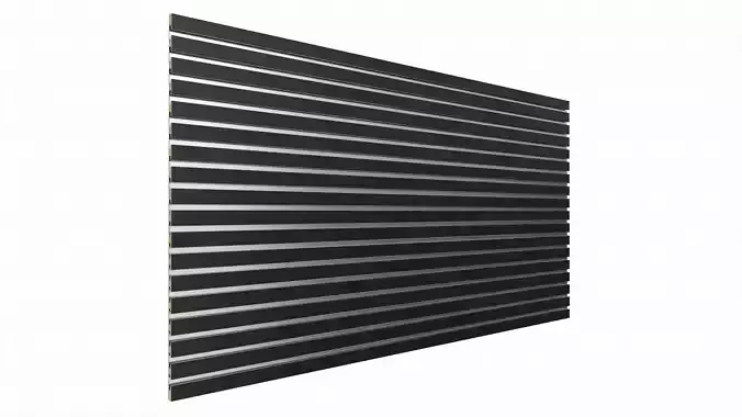 Store slatwall panel with aluminum insert 3D model