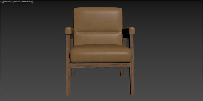 Arnee Wooden Upholstered Armchair 3D model 7