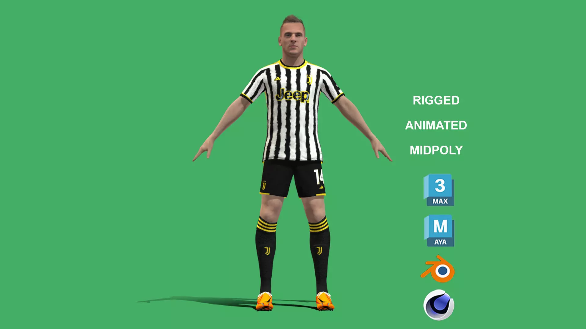 3D Rigged Arkadiusz Milik Juventus 2024 3D model_0