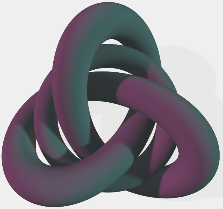 Trefoil with a circle 3D print model_1
