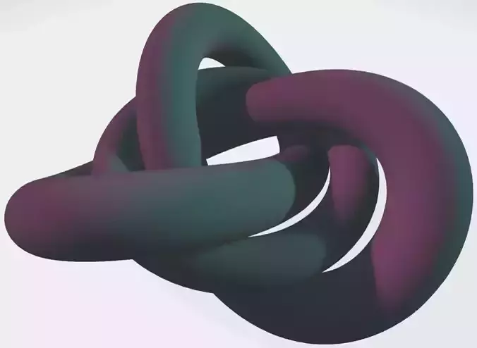Trefoil with a circle 3D print model